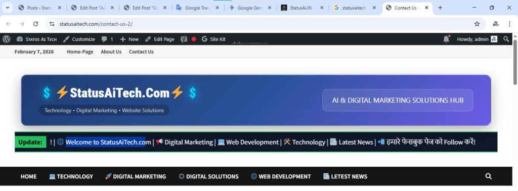 Add News Ticker Without Plugin