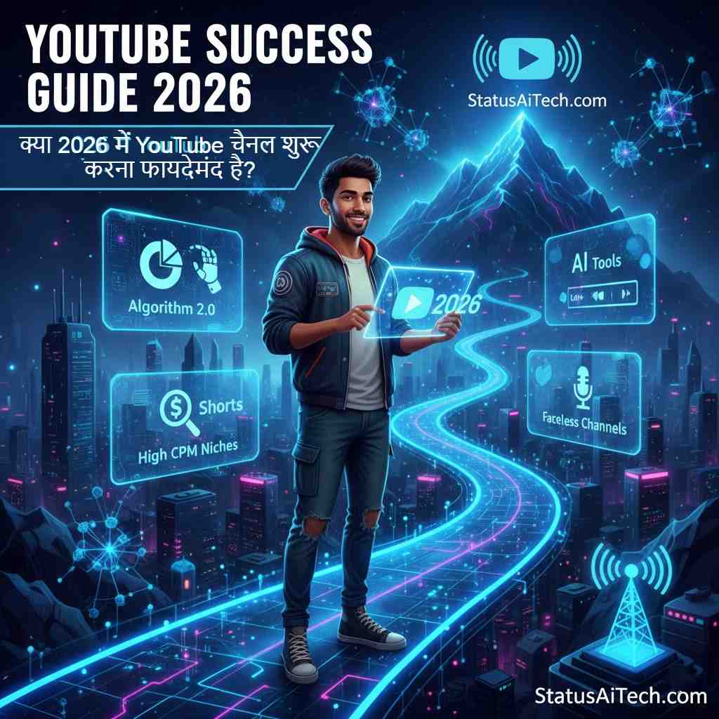 YouTube Success Guide 2026: क्या चैनल शुरू करना फायदेमंद है? | StatusAiTech.com