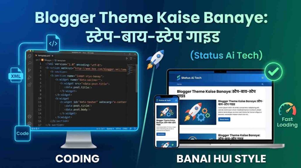 Blogger Theme Kaise Banaye: स्टेप-बाय-स्टेप गाइड ( Status Ai Tech)