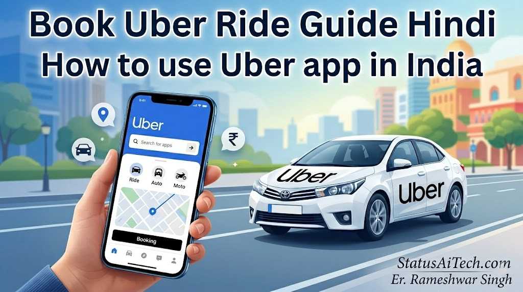 Book Uber Ride Guide Hindi : Step By Step Full Jankari
