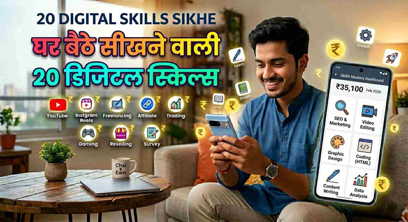 Ghar Baithe Sikhne Wali 20 Digital Skills: घर बैठे सीखें ये 20 स्किल्स।