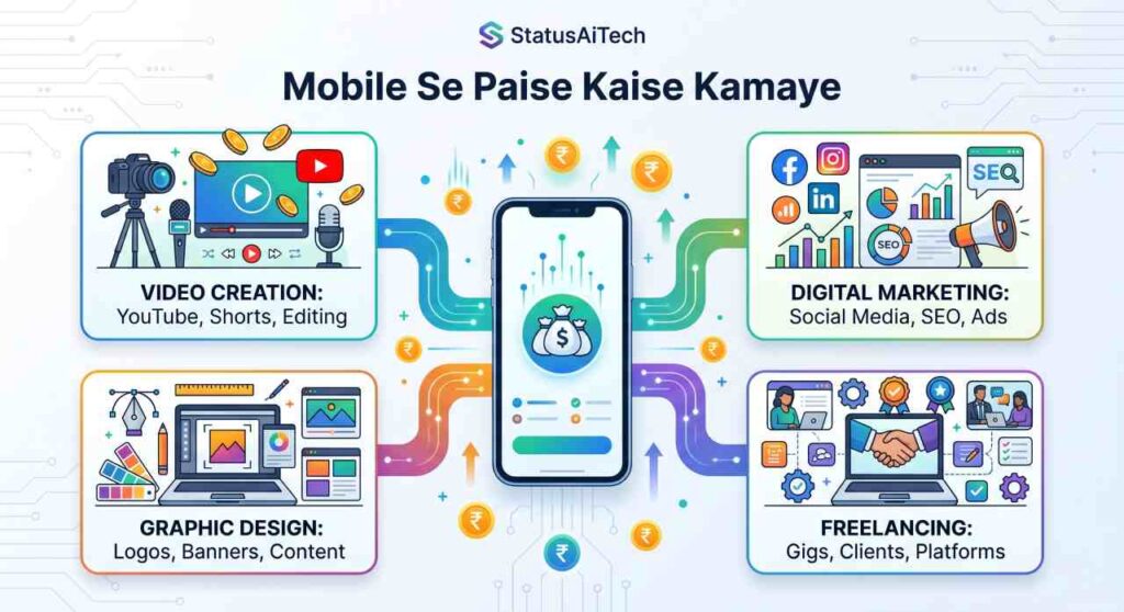 Mobile Se Paise Kaise Kamaye: घर बैठे पैसे कमाने के कई आसान तरीके