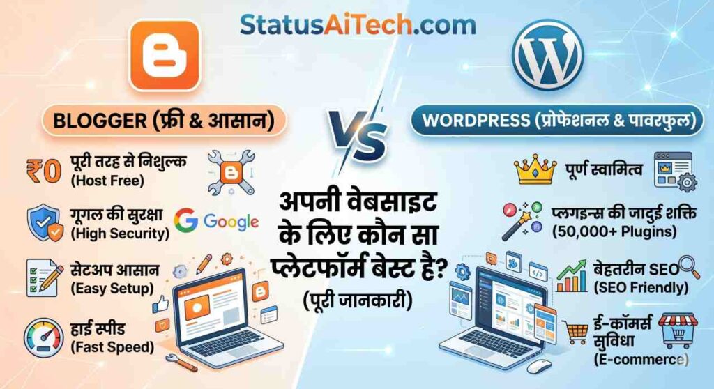 WordPress vs Blogger Hindi